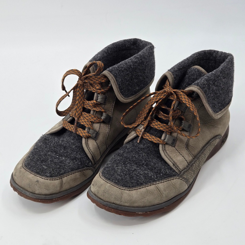 Chaco Barbary Waterproof Suede & Wool Boots US 10.5 EU 41.5 Gray